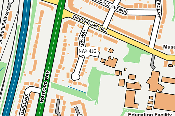 NW4 4JG map - OS OpenMap – Local (Ordnance Survey)