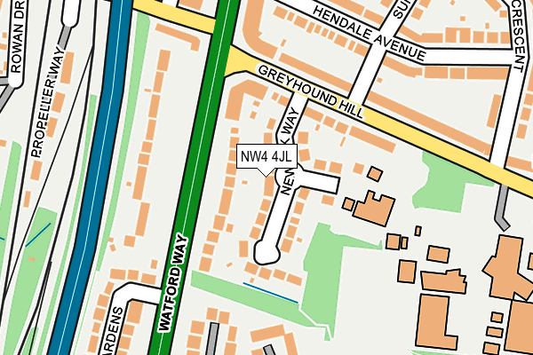 NW4 4JL map - OS OpenMap – Local (Ordnance Survey)