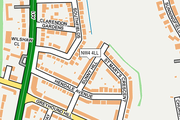 NW4 4LL map - OS OpenMap – Local (Ordnance Survey)