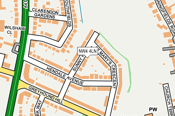 NW4 4LN map - OS OpenMap – Local (Ordnance Survey)