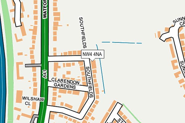 NW4 4NA map - OS OpenMap – Local (Ordnance Survey)