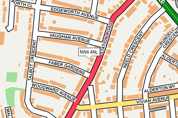 NW4 4NL map - OS OpenMap – Local (Ordnance Survey)