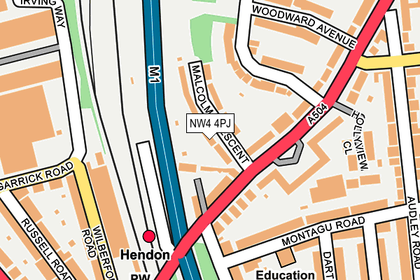 NW4 4PJ map - OS OpenMap – Local (Ordnance Survey)