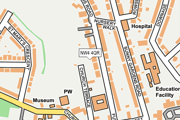 NW4 4QR map - OS OpenMap – Local (Ordnance Survey)