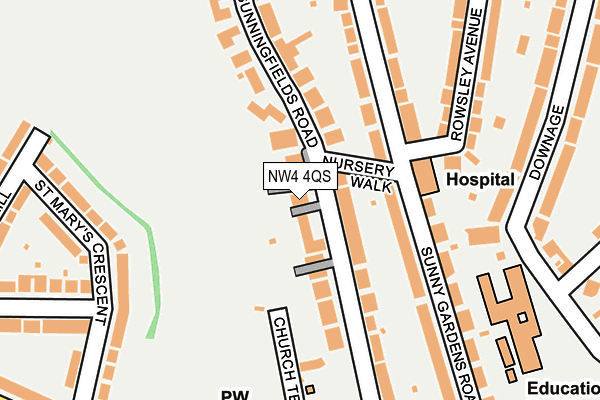 NW4 4QS map - OS OpenMap – Local (Ordnance Survey)
