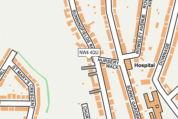 NW4 4QU map - OS OpenMap – Local (Ordnance Survey)