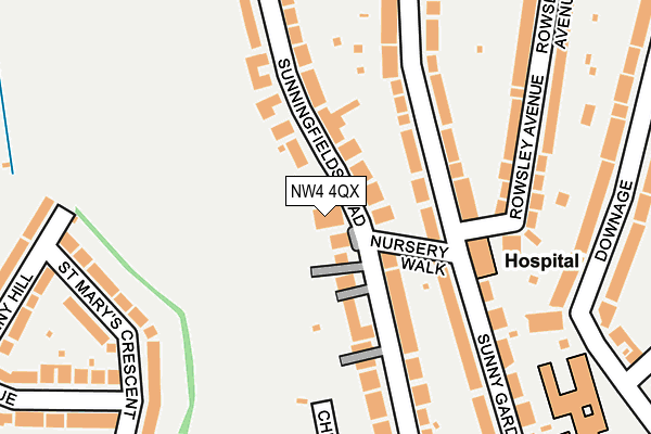 NW4 4QX map - OS OpenMap – Local (Ordnance Survey)