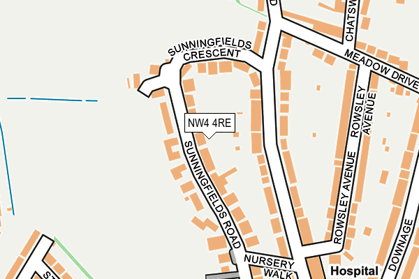 NW4 4RE map - OS OpenMap – Local (Ordnance Survey)