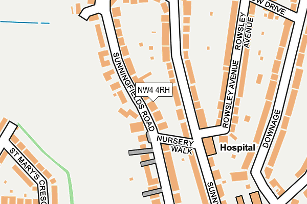 NW4 4RH map - OS OpenMap – Local (Ordnance Survey)