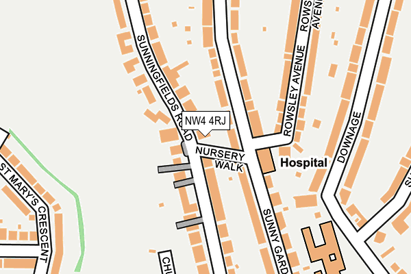 NW4 4RJ map - OS OpenMap – Local (Ordnance Survey)