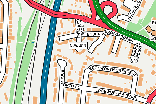 NW4 4SB map - OS OpenMap – Local (Ordnance Survey)