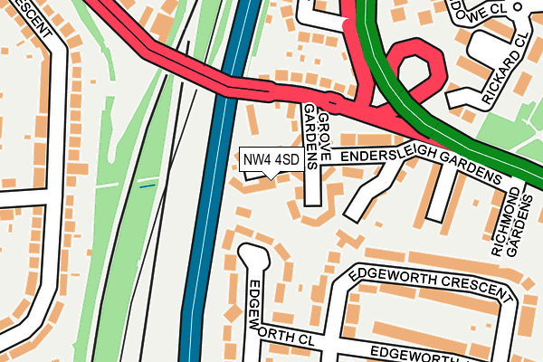 NW4 4SD map - OS OpenMap – Local (Ordnance Survey)