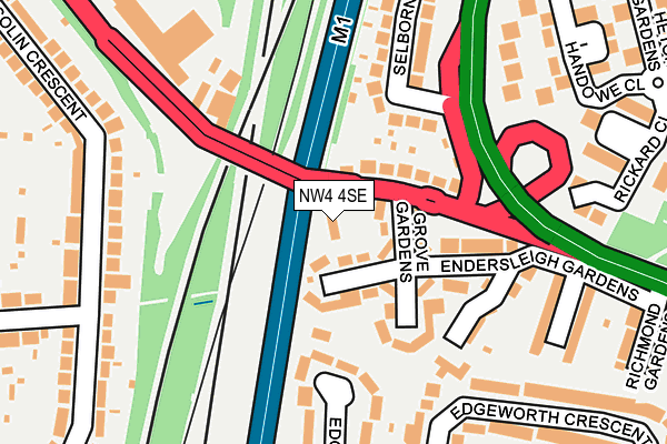 NW4 4SE map - OS OpenMap – Local (Ordnance Survey)