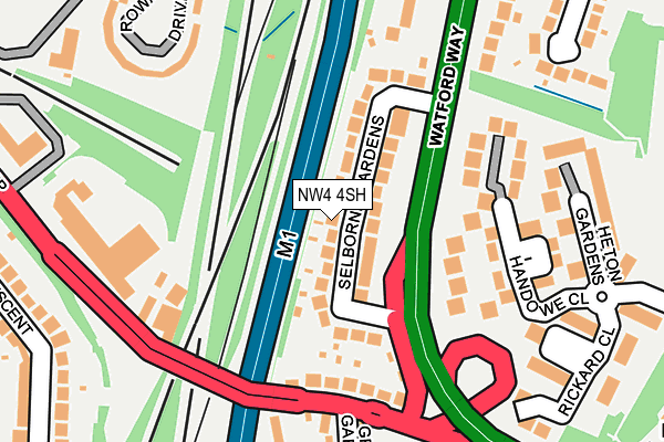 NW4 4SH map - OS OpenMap – Local (Ordnance Survey)