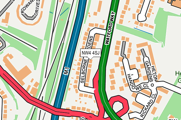 NW4 4SJ map - OS OpenMap – Local (Ordnance Survey)