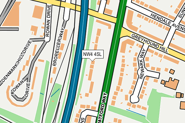 NW4 4SL map - OS OpenMap – Local (Ordnance Survey)