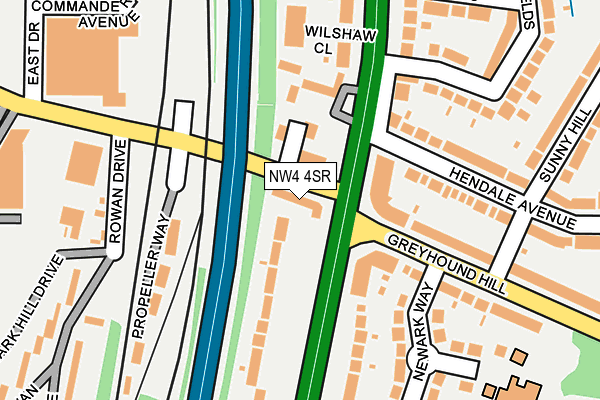 NW4 4SR map - OS OpenMap – Local (Ordnance Survey)