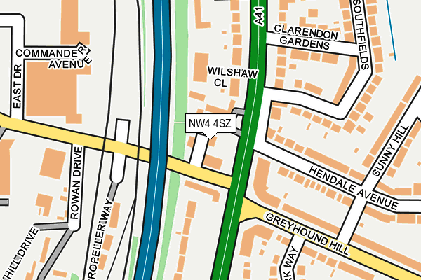 NW4 4SZ map - OS OpenMap – Local (Ordnance Survey)