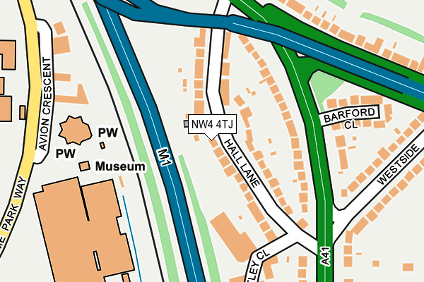 NW4 4TJ map - OS OpenMap – Local (Ordnance Survey)