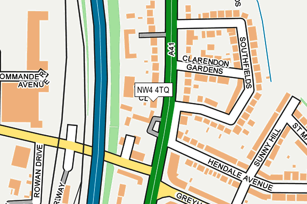 NW4 4TQ map - OS OpenMap – Local (Ordnance Survey)