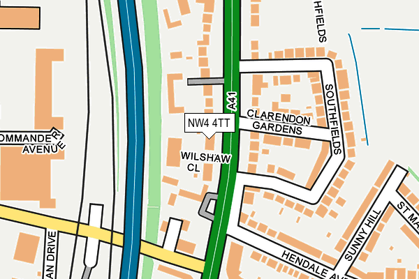 NW4 4TT map - OS OpenMap – Local (Ordnance Survey)