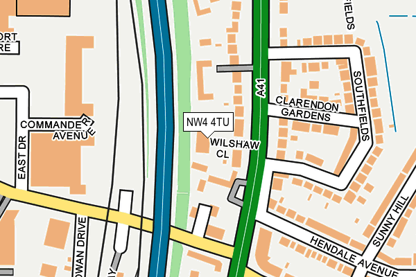 NW4 4TU map - OS OpenMap – Local (Ordnance Survey)