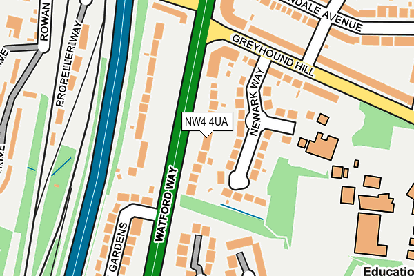 NW4 4UA map - OS OpenMap – Local (Ordnance Survey)