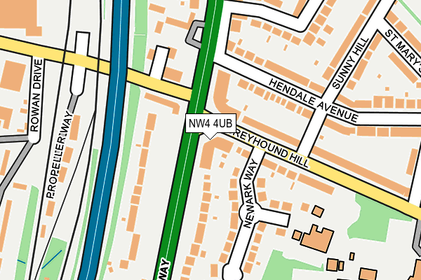 NW4 4UB map - OS OpenMap – Local (Ordnance Survey)