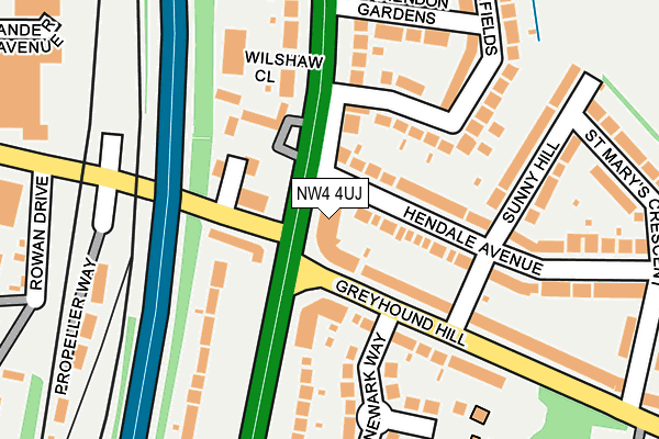 NW4 4UJ map - OS OpenMap – Local (Ordnance Survey)