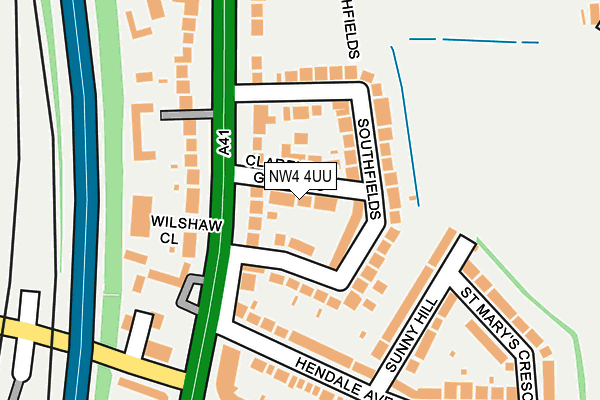 NW4 4UU map - OS OpenMap – Local (Ordnance Survey)