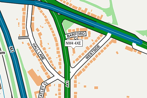 NW4 4XE map - OS OpenMap – Local (Ordnance Survey)