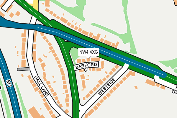 NW4 4XG map - OS OpenMap – Local (Ordnance Survey)