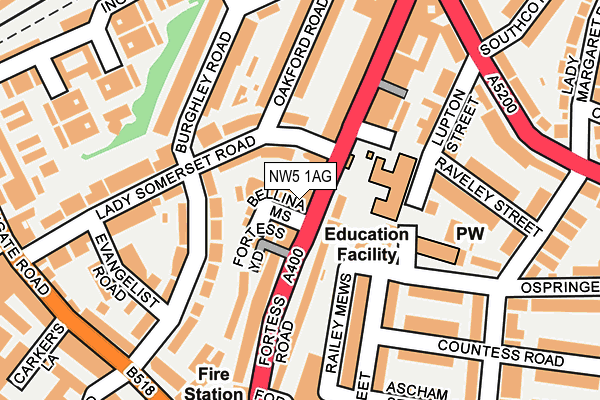 NW5 1AG map - OS OpenMap – Local (Ordnance Survey)