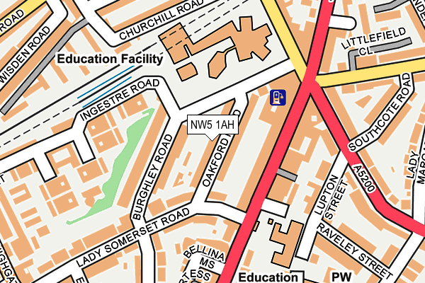 NW5 1AH map - OS OpenMap – Local (Ordnance Survey)