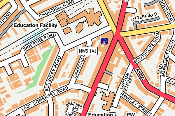 NW5 1AJ map - OS OpenMap – Local (Ordnance Survey)