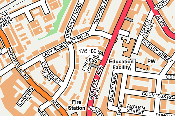 NW5 1BD map - OS OpenMap – Local (Ordnance Survey)