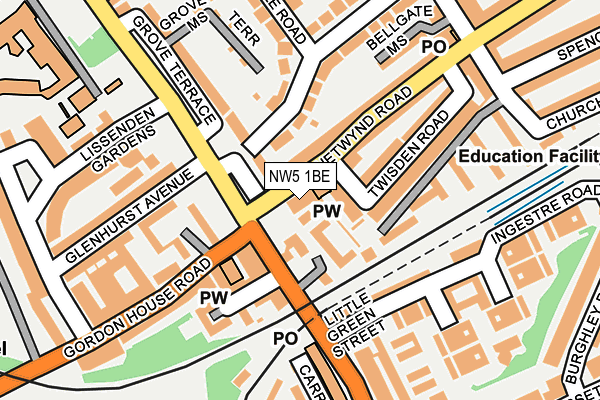 NW5 1BE map - OS OpenMap – Local (Ordnance Survey)