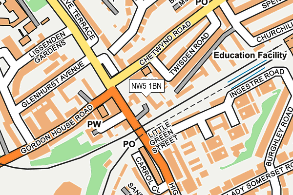 NW5 1BN map - OS OpenMap – Local (Ordnance Survey)