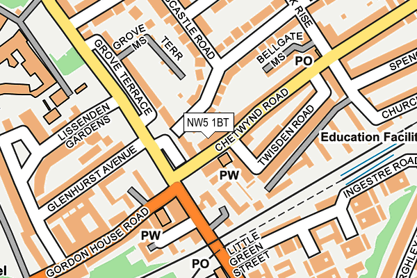 NW5 1BT map - OS OpenMap – Local (Ordnance Survey)