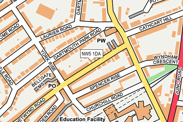 NW5 1DA map - OS OpenMap – Local (Ordnance Survey)