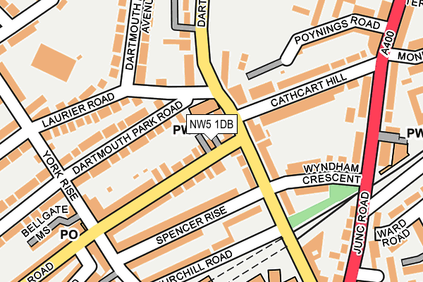 NW5 1DB map - OS OpenMap – Local (Ordnance Survey)