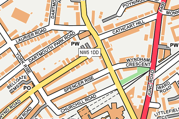 NW5 1DD map - OS OpenMap – Local (Ordnance Survey)