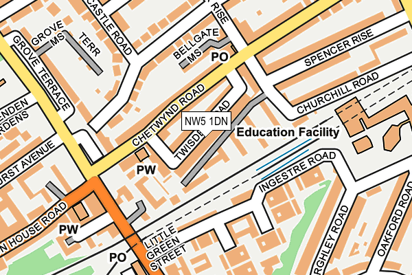 NW5 1DN map - OS OpenMap – Local (Ordnance Survey)