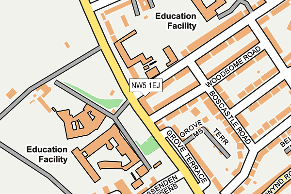 NW5 1EJ map - OS OpenMap – Local (Ordnance Survey)