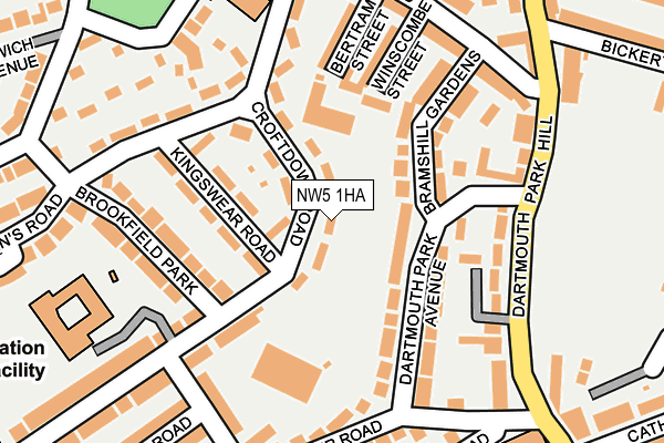 NW5 1HA map - OS OpenMap – Local (Ordnance Survey)