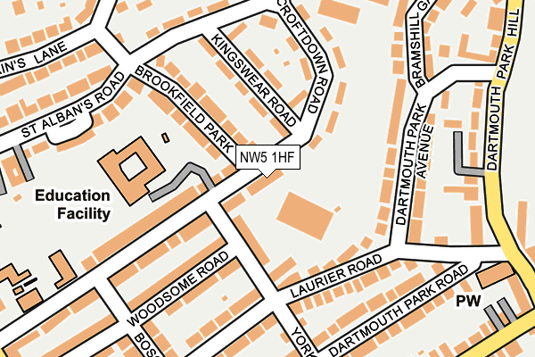 NW5 1HF map - OS OpenMap – Local (Ordnance Survey)