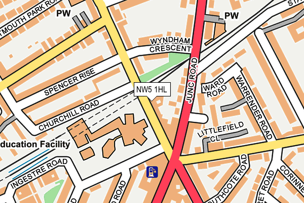 NW5 1HL map - OS OpenMap – Local (Ordnance Survey)