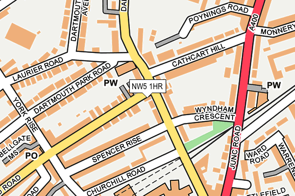 NW5 1HR map - OS OpenMap – Local (Ordnance Survey)