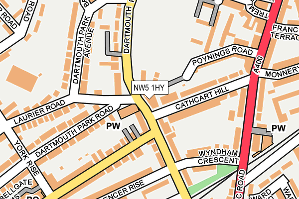 NW5 1HY map - OS OpenMap – Local (Ordnance Survey)