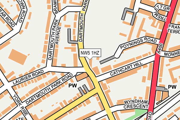NW5 1HZ map - OS OpenMap – Local (Ordnance Survey)